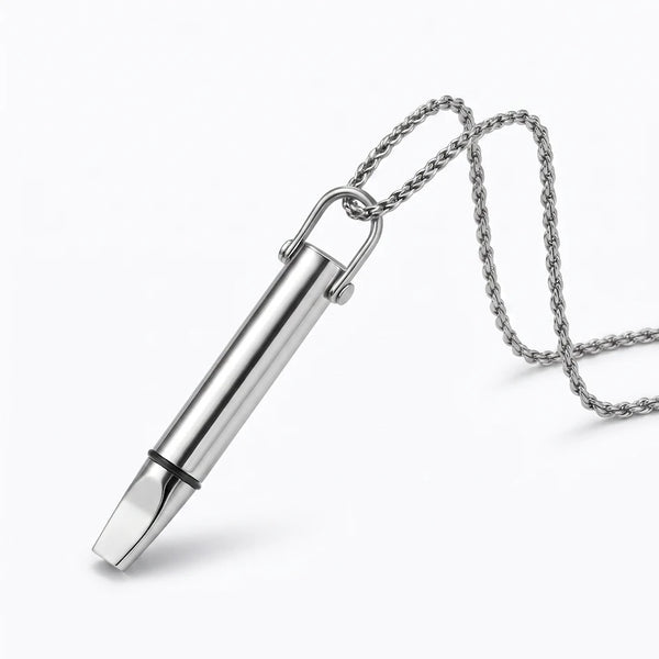 The BreatheFree Resistance Necklace on its cord