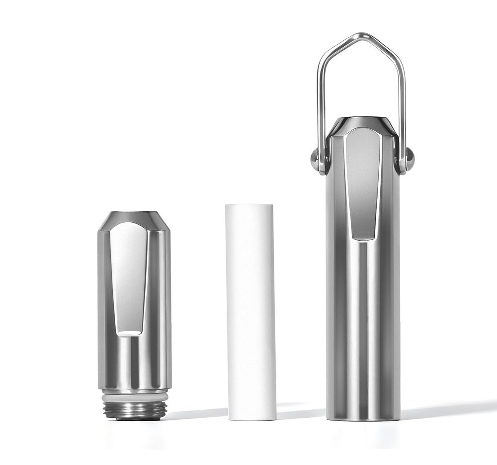 BreatheFree 2.0 cap, aroma refill and body standing side by side