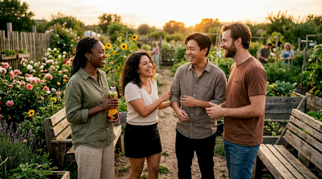 Group of friends enjoying smoke-free social gathering outdoors