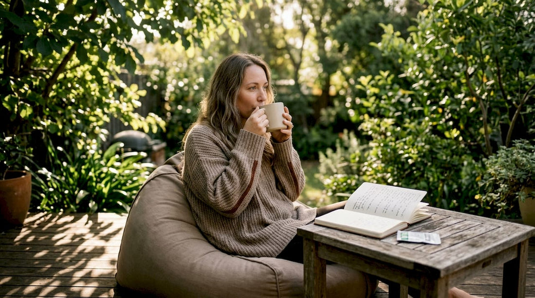 Woman experiencing nicotine craving at home
