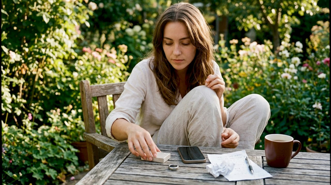 Man at kitchen table with smoke-free quitting tools