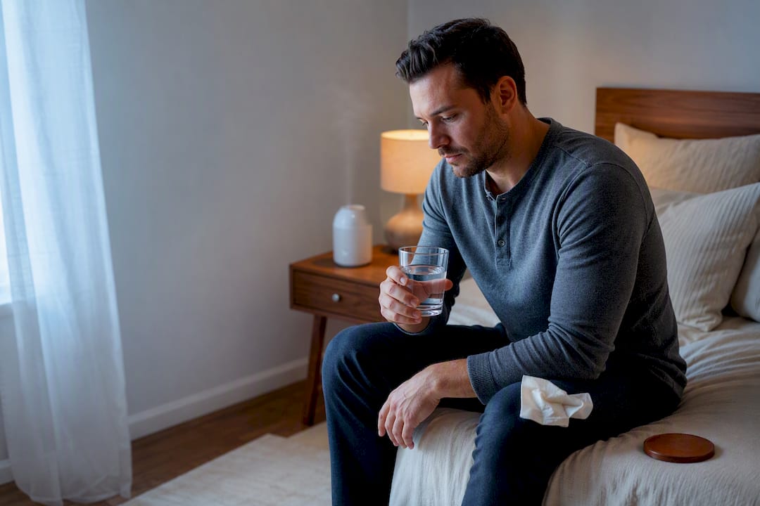 Former smoker resting during withdrawal recovery