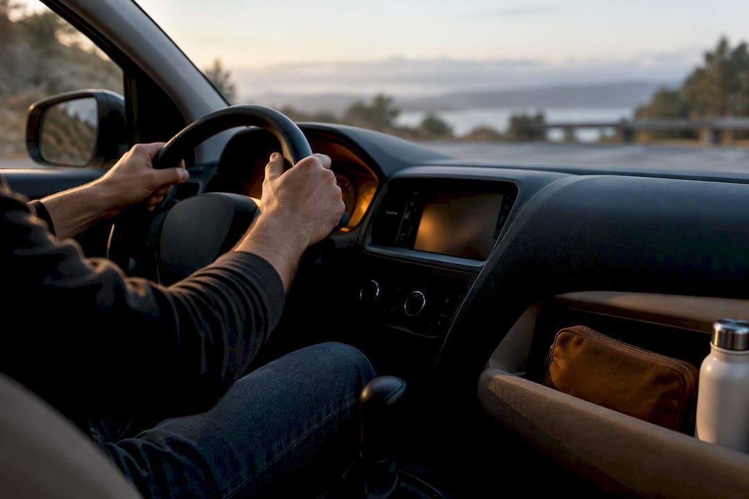 Driver pausing safely during a craving