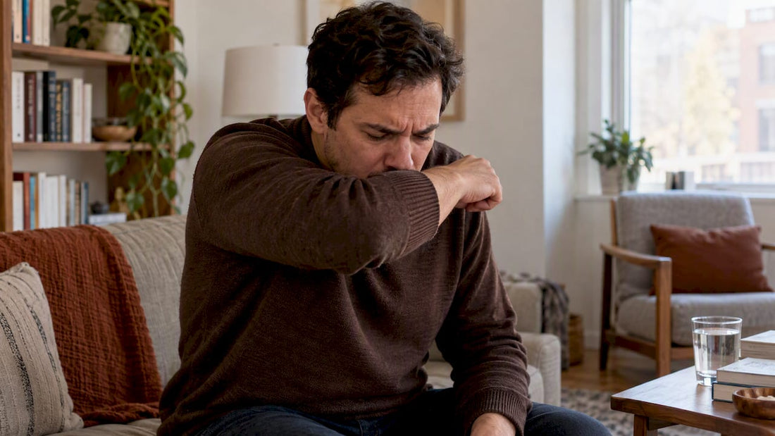 Adult managing a lingering cough after quitting